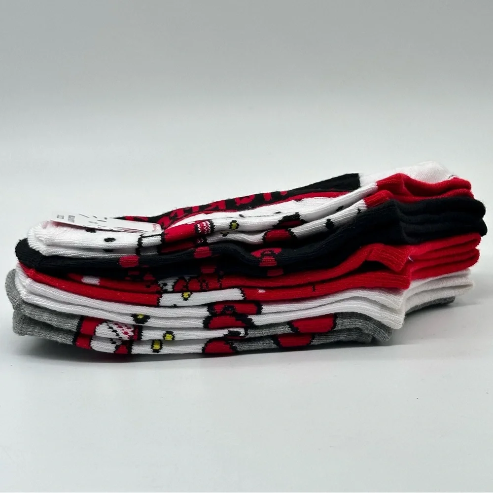 Sanrio Hello Kitty No-Shows Women’s Socks - 5 pairs (Black/Red/White)